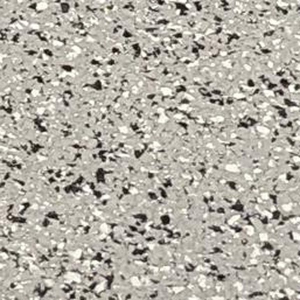ASHEN flake epoxy floor on Lightbox Grey base coat