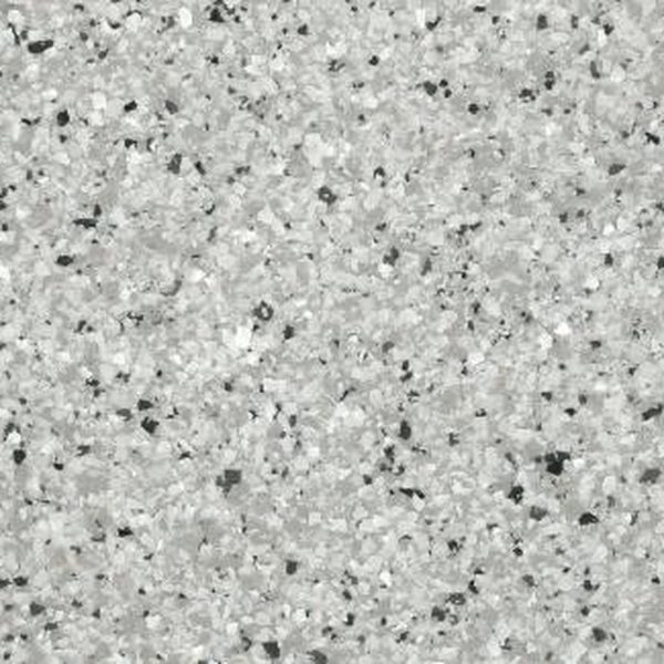 GREY GRANITE SMALL flake epoxy floor on Lightbox Grey base coat