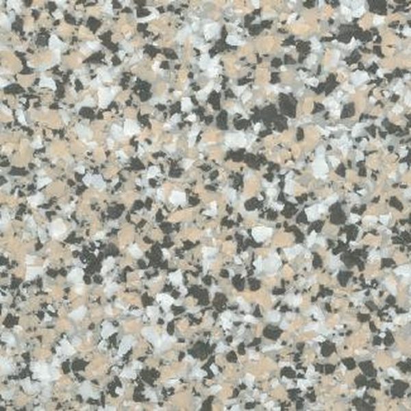 GREY WACKE LARGE flake epoxy floor on Lightbox Grey base coat